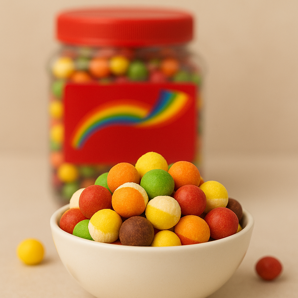 Freeze Dried Fruit Candy Middles, Crunchy Canadian Treat, Original Rainbow Mix